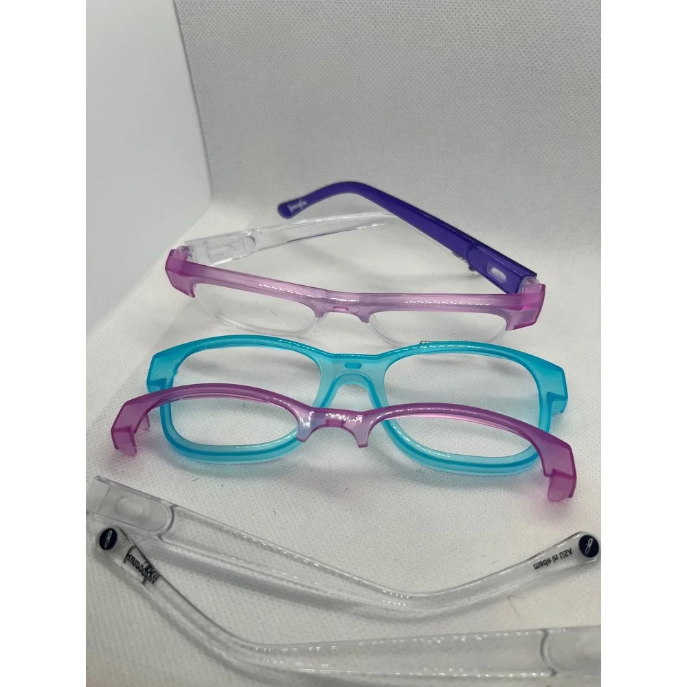 Funoogles Kids Glasses 48-18-135 Purple‎ Clear Interchangeable Magnetic Toppers